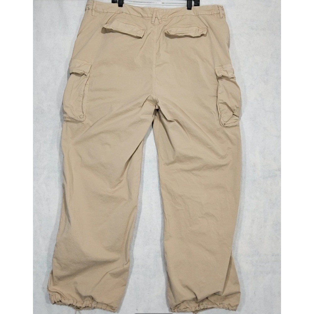 Good American Pants Womens Sz 22 Plus‎ Baggy Cargo Khaki Stretch Loose Straight - Picture 5 of 8